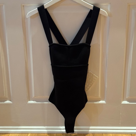 KHAITE - ALEXA Ribbed Knit Bodysuit - Criss Cross Back - Picture 3 of 9